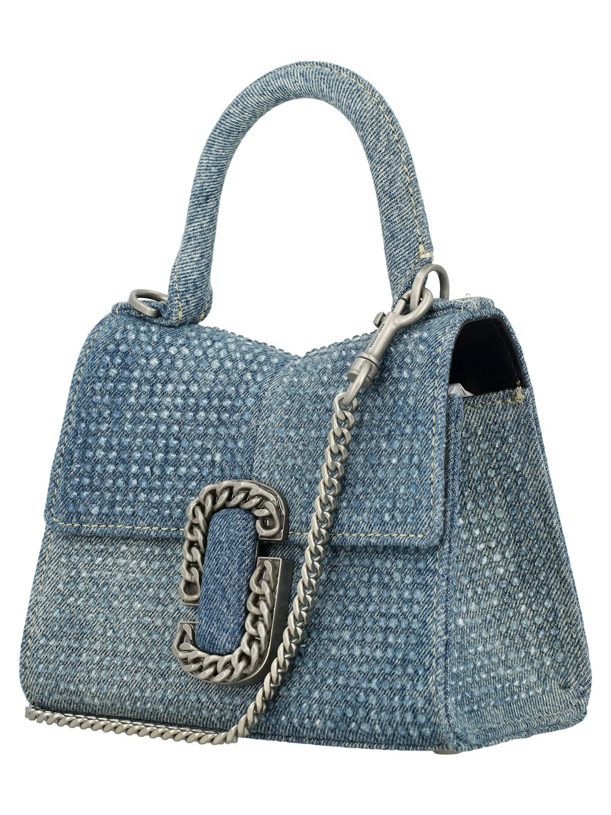 402 MARC JACOBS THE MINI TOP HANDLE DENIM CRYSTAL