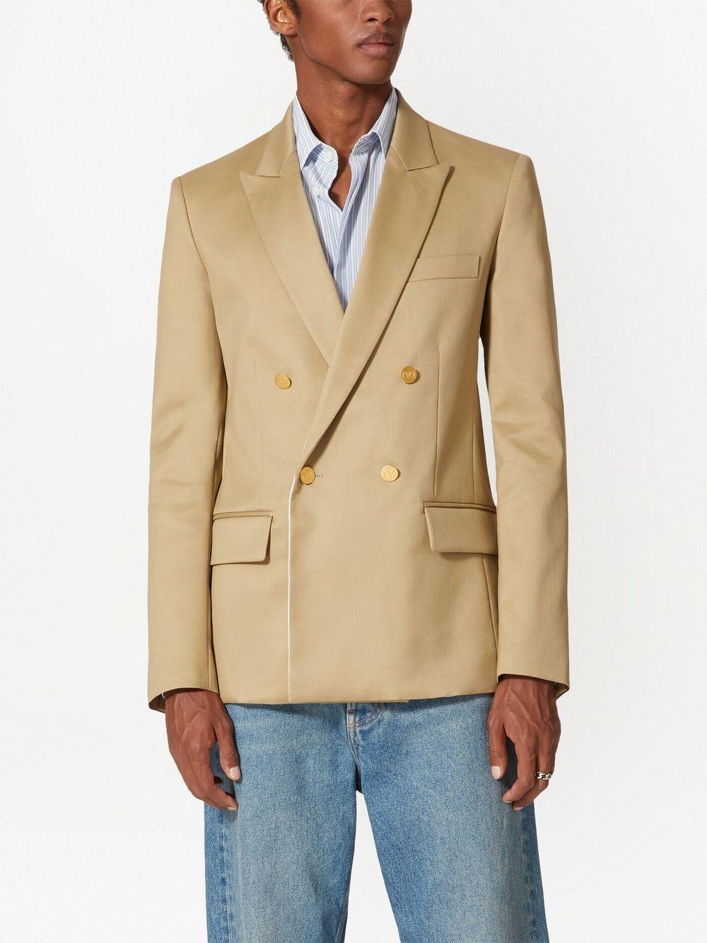 LZ8 VALENTINO COTTON DOUBLE-BREASTED BLAZER