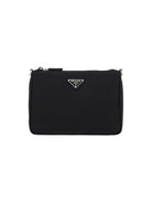 F0002 PRADA PRADA PLAQUE LEATHER SHOULDER BAG.