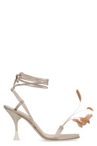 095 3JUIN KIMI FEATHER DETAIL SATIN SANDALS