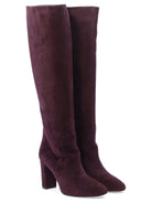 Purple VIA ROMA 15 SUEDE HEELED BOOTS