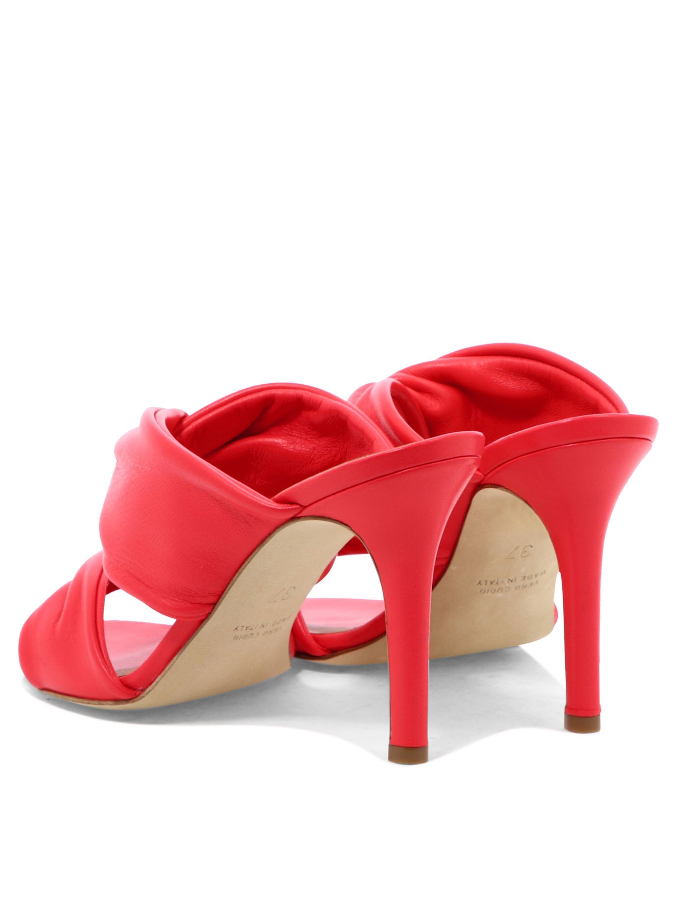 Red VIA ROMA 15 WEAVED NAPPA SANDALS