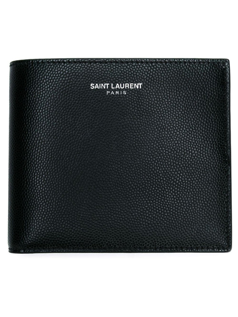 Saint Laurent Men's Money Clip Leather Bifold Wallet - Black - Nero