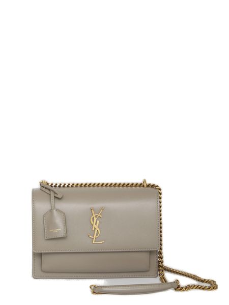 Saint Laurent Top Handle Sunset Chain Wallet Bag in Grey