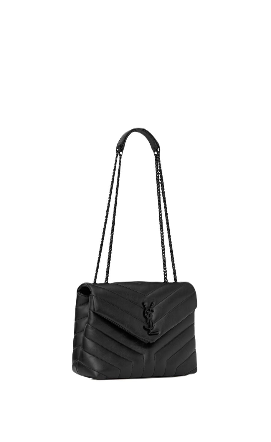 Buy Saint Laurent Women's LOULOU Small Black Y-Sewn Leather Chain