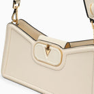 098 VALENTINO GARAVANI  VLOGO IVORY SHOULDER BAG IN GARNET CALFSKIN