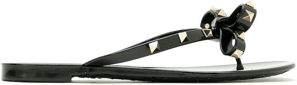 Valentino Garavani Rockstud thong-strap leather sandals - Black