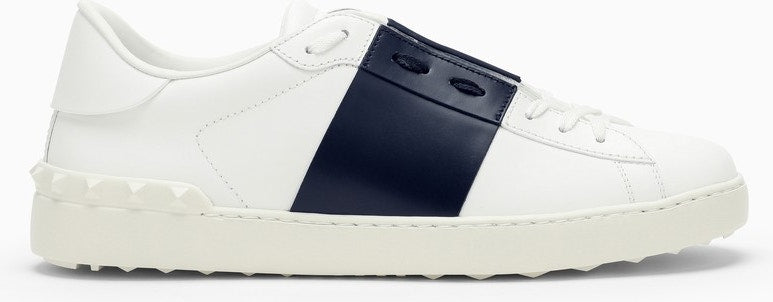 Valentino Garavani White Marine Blue Open Sneaker LOZURI