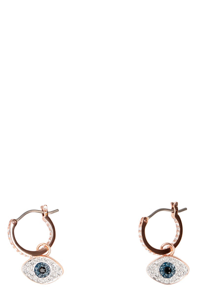 DMUL/ROS SWAROVSKI EVIL EYE PENDANT HOOP EARRINGS