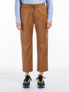 002 WEEKEND MAX MARA Calao leather trousers BROWN