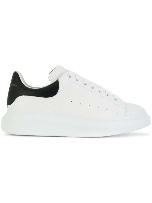 White & Black Alexander McQueen Larry Leather Oversized Sneakers - Side