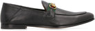 1078 GUCCI WEB DETAIL LEATHER LOAFERS