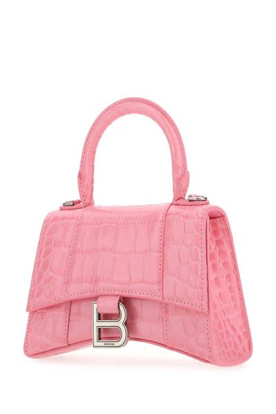BALENCIAGA: Hourglass XS bag in leather - Pink