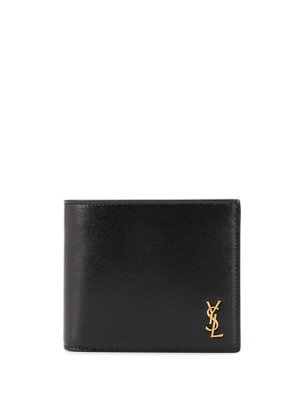 Saint Laurent Men's Monogram Plaque Leather Bifold Wallet