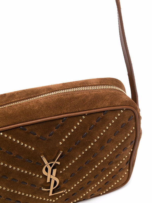 Lou Suede And Leather Camera Bag in Beige - Saint Laurent