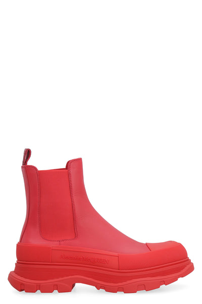6088 ALEXANDER MCQUEEN TREAD SLICK LEATHER ANKLE BOOTS
