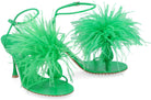 3730 BOTTEGA VENETA DOT LEATHER SANDALS WITH FEATHERS