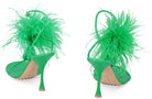 3730 BOTTEGA VENETA DOT LEATHER SANDALS WITH FEATHERS