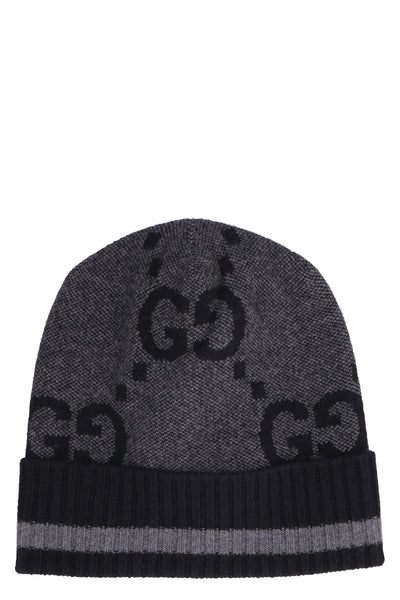 Gucci Monogram Beanie Hat in Gray