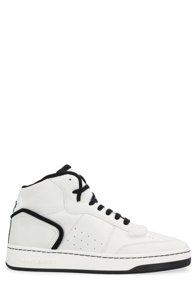 Saint Laurent Luxurious Raffia Mid Top Sneaker | LOZURI