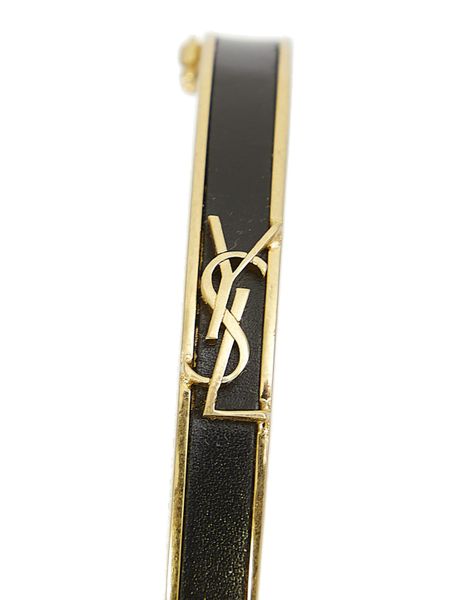 YSL logo-plaque leather bracelet, Saint Laurent