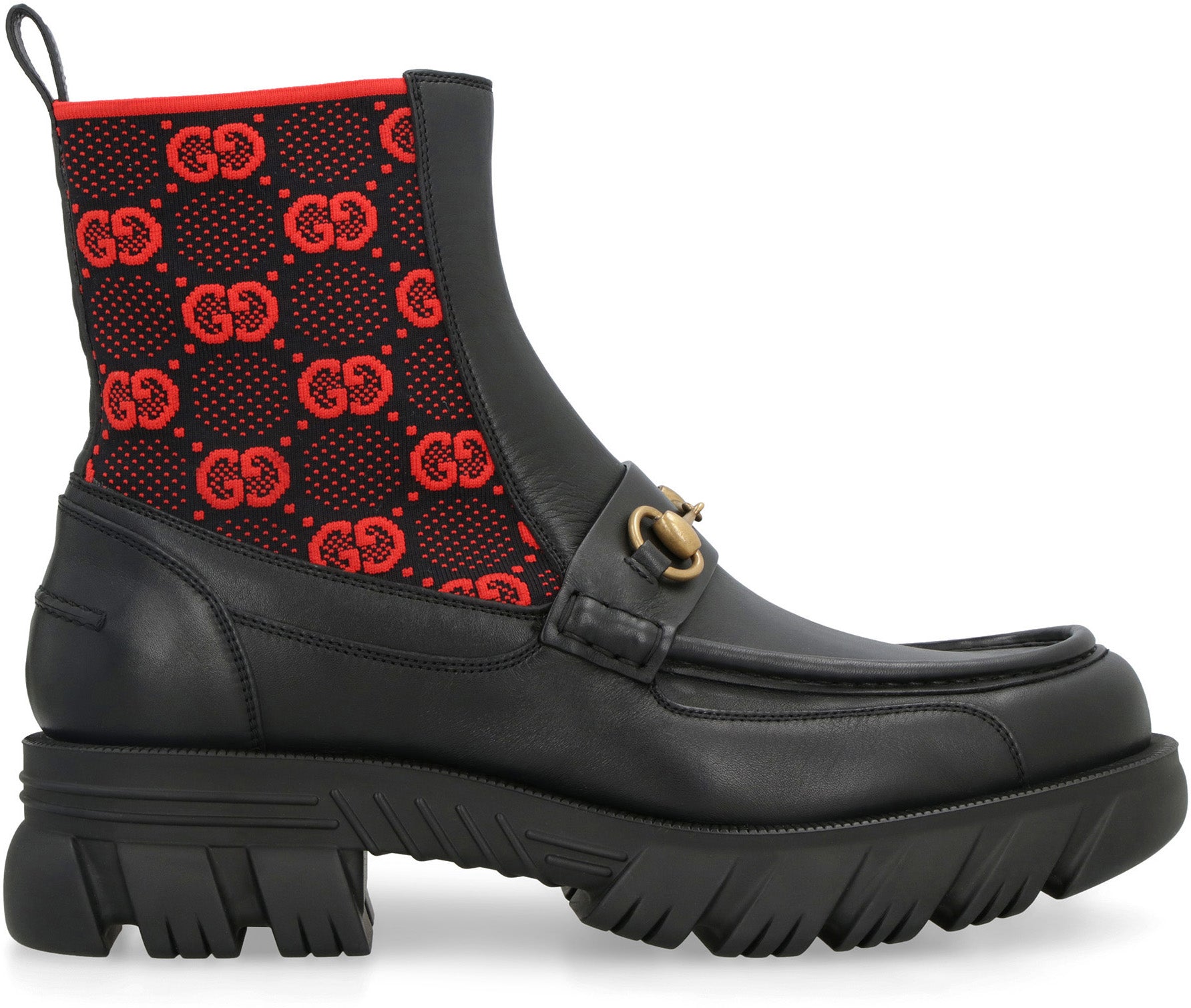 1071 GUCCI LOGO DETAIL LEATHER BOOTIES