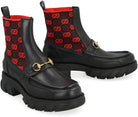 1071 GUCCI LOGO DETAIL LEATHER BOOTIES