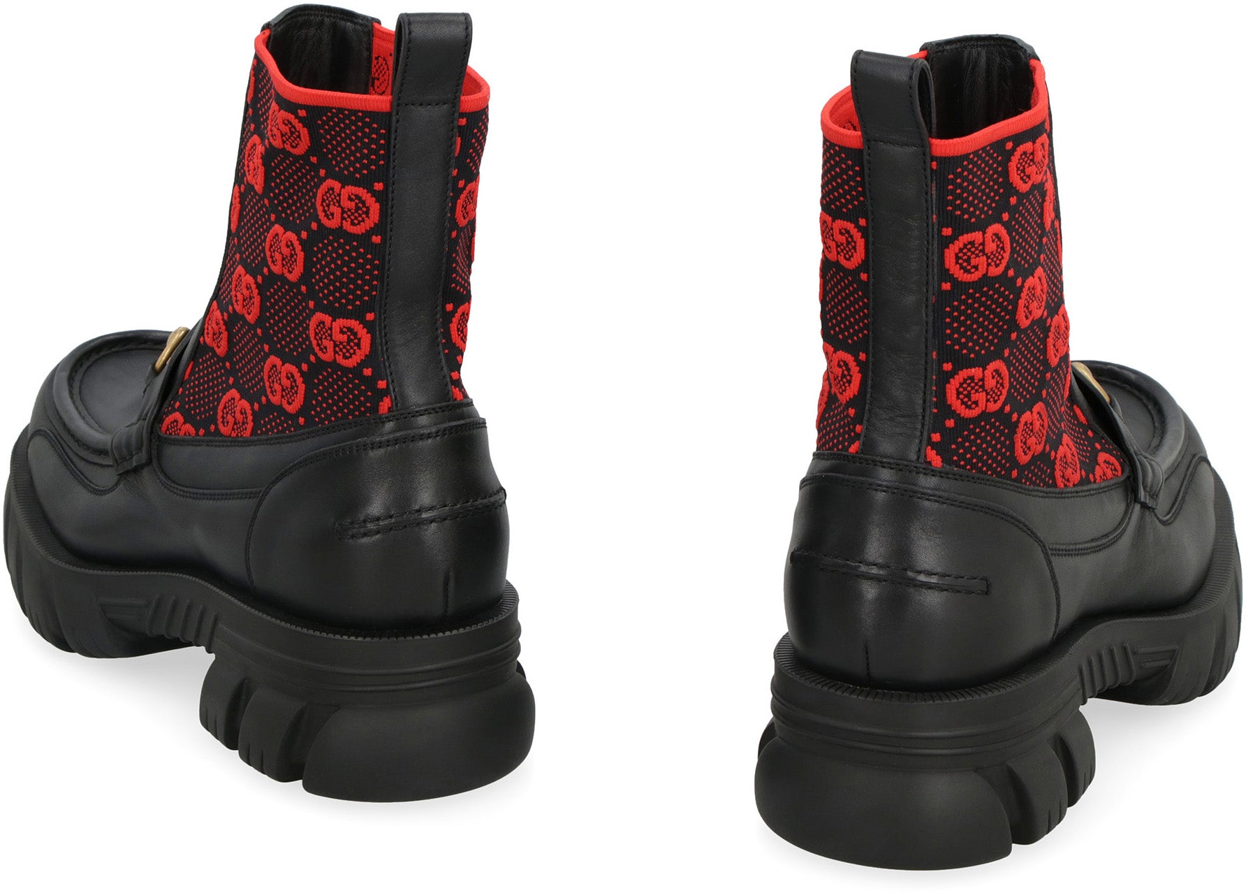 1071 GUCCI LOGO DETAIL LEATHER BOOTIES