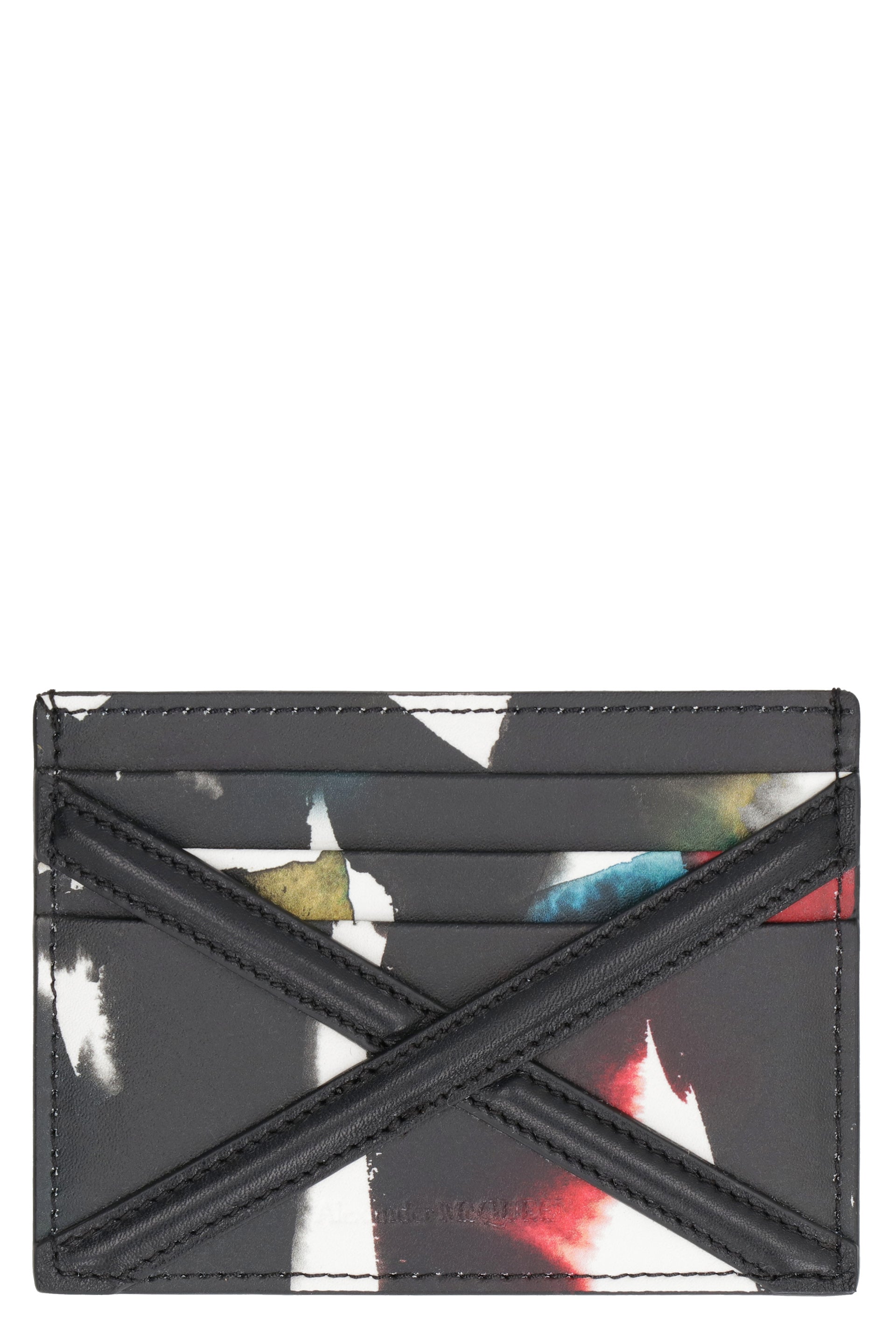 8490 ALEXANDER MCQUEEN PRINTED LEATHER CARD HOLDER