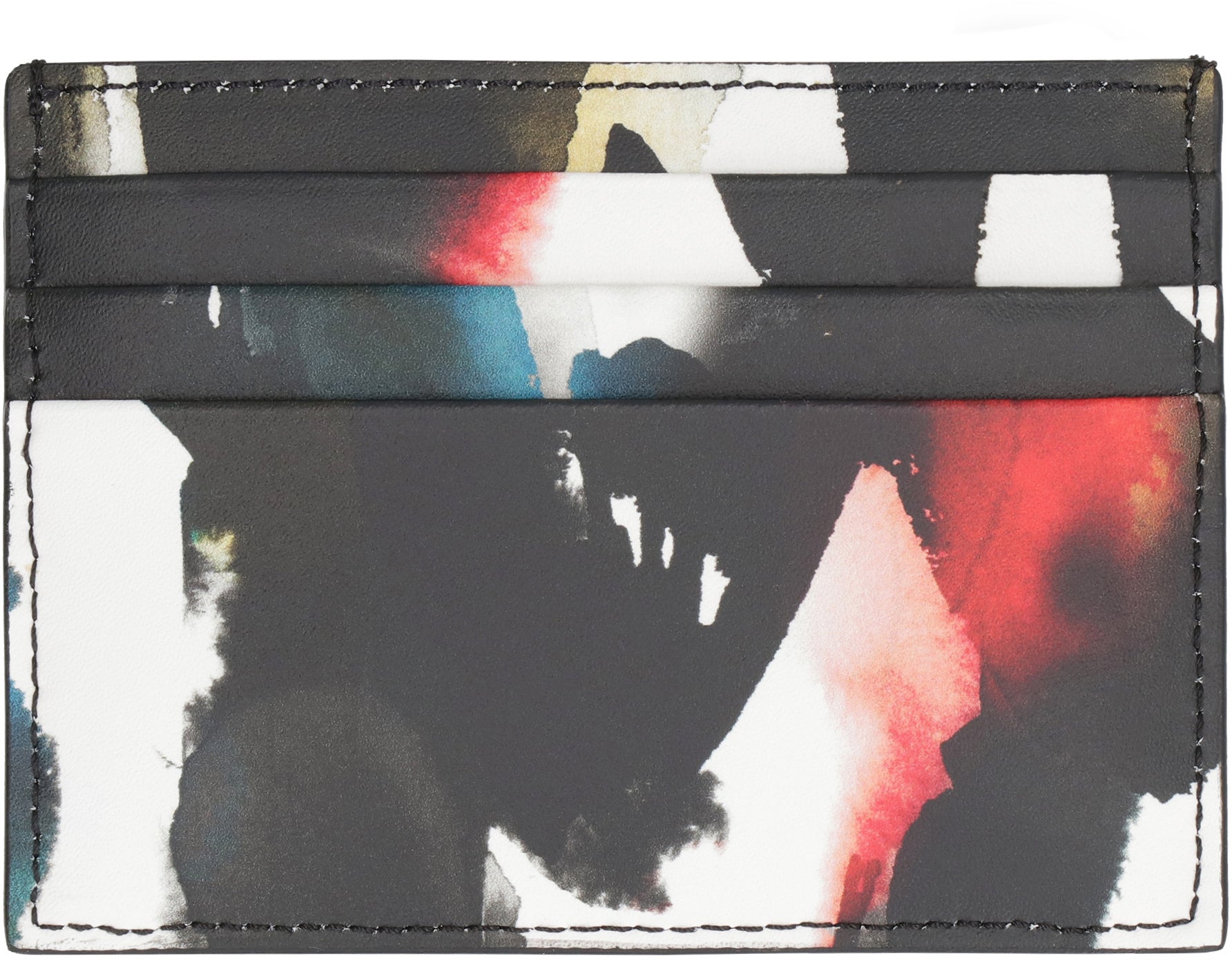 8490 ALEXANDER MCQUEEN PRINTED LEATHER CARD HOLDER