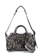 1015 BALENCIAGA EMBOSSED RAFFIA NEO HANDBAG