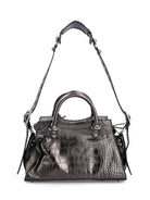 1015 BALENCIAGA EMBOSSED RAFFIA NEO HANDBAG