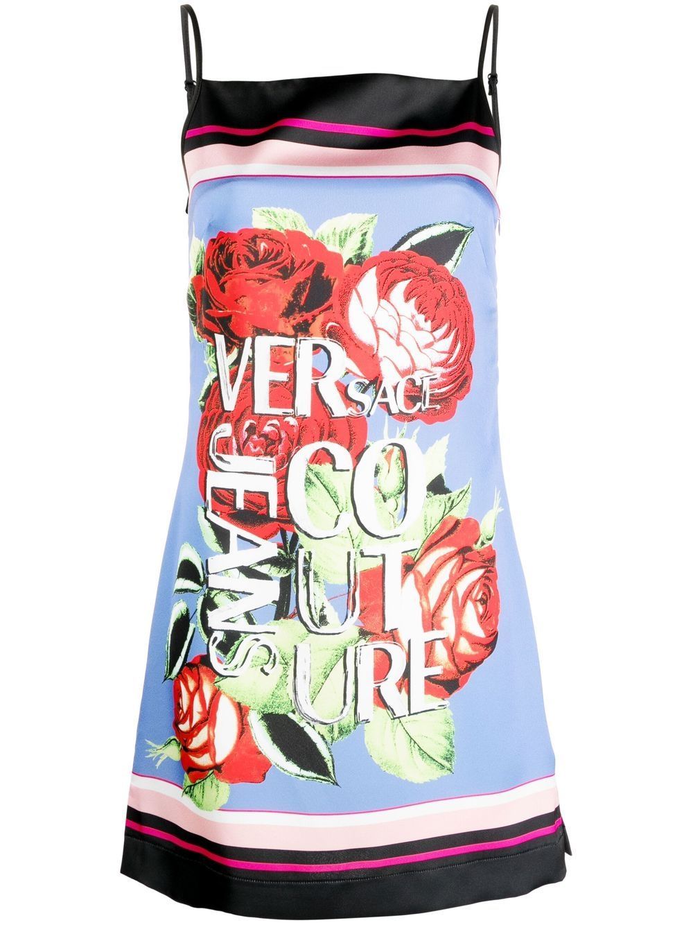 Print VERSACE JEANS COUTURE VERSACE JEANS COUTURE GRAPHIC-PRINT SLEEVELESS MINI DRESS