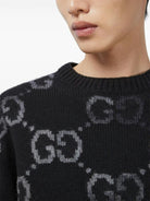 1152 GUCCI GG JACQUARD CASHMERE JUMPER.