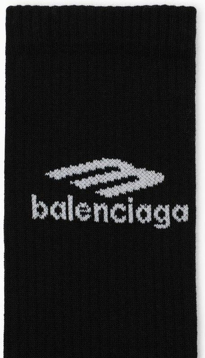 1077 BALENCIAGA  BLACK SOCKS WITH LOGO