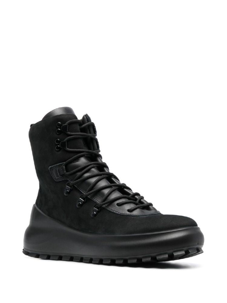 V0029 STONE ISLAND LEATHER LACE-UP BOOTS