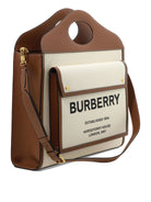 Beige BURBERRY "MEDIUM POCKET" HANDBAG