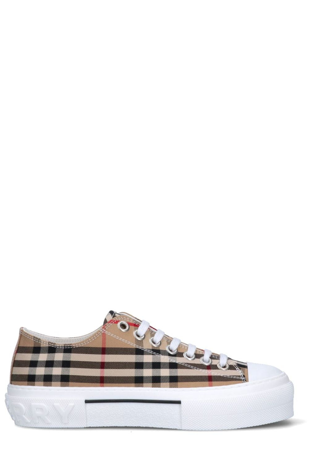Authentic Burberry Ramsey Vintage Check Beige Low Top Sneakers Size US 8.5