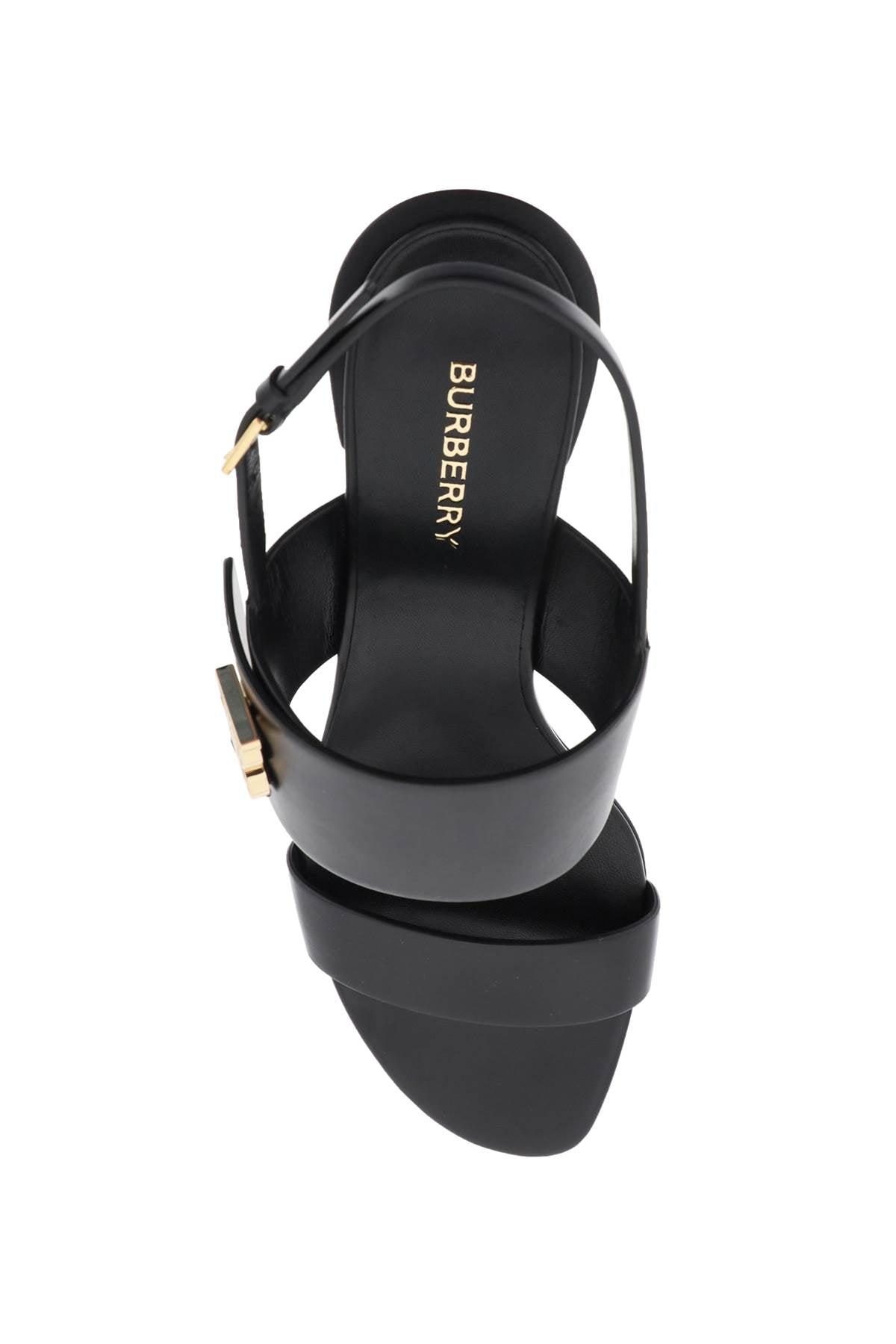 Burberry Sloane Leather Medallion Flat Sandals | Neiman Marcus