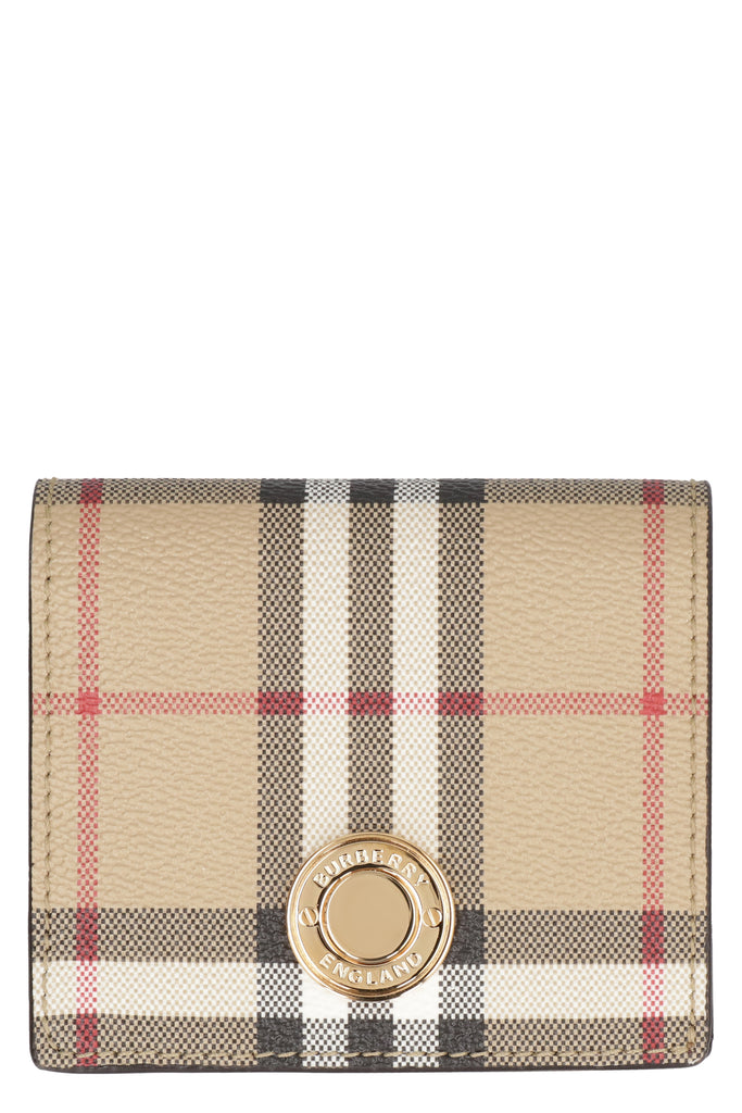 Beige BURBERRY CHECK PRINT WALLET (8070598143231_A9534)