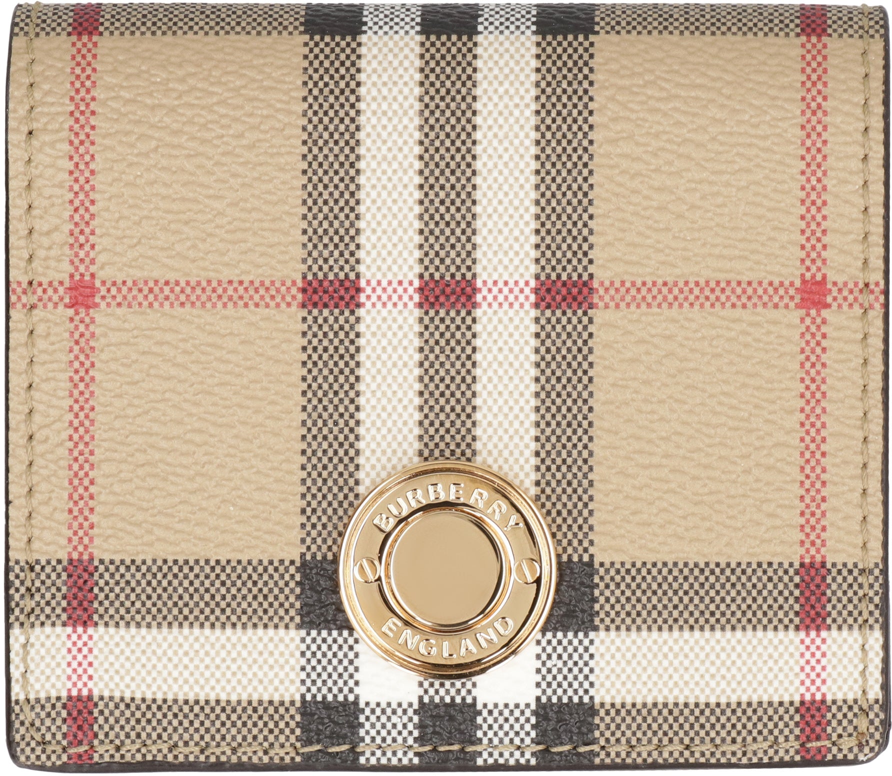 Beige BURBERRY CHECK PRINT WALLET (8070417143231_A7026)