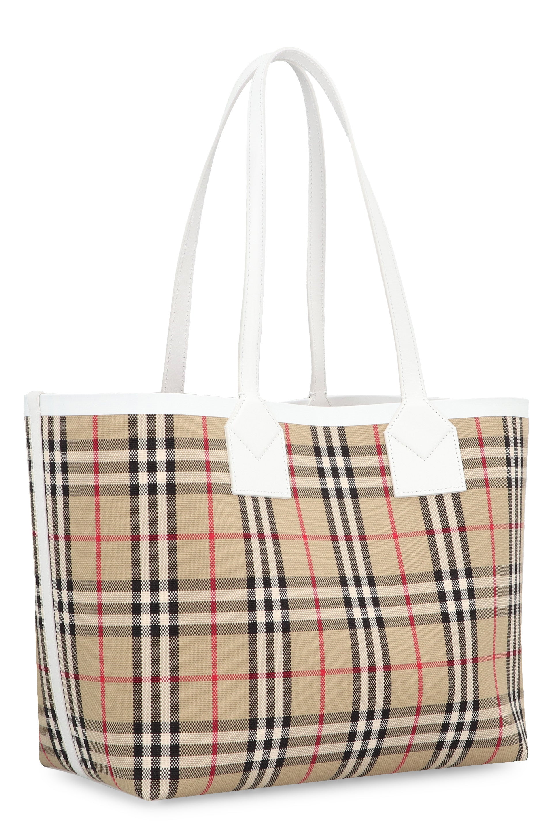 Burberry canvas check tote shops bag