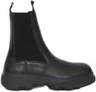 A1189 BURBERRY ELASTICATED PANEL LEATHER CHELSEA BOOTS.