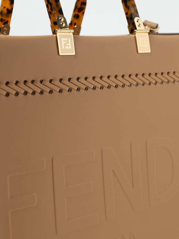 Fendi Sunshine Medium - Dove gray leather shopper