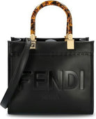 F0KUR FENDI RAFFIA/CANVAS SUNSHINE TOTE BAG