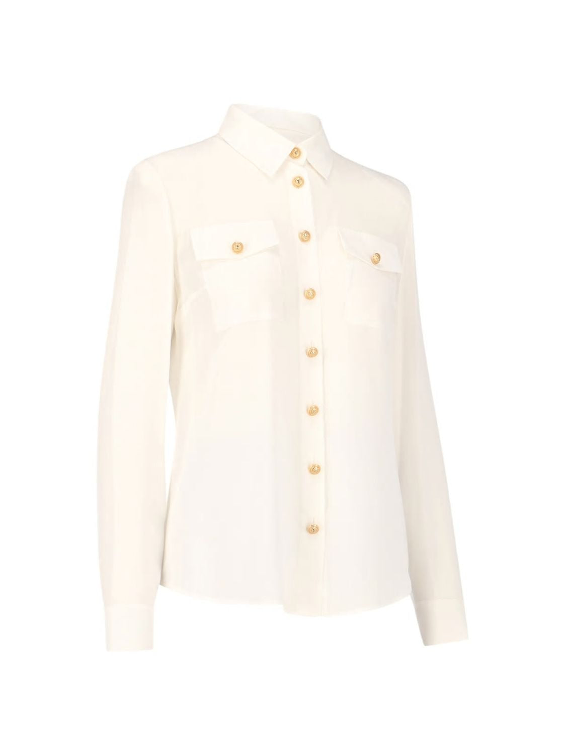 0FA BALMAIN 2 PKTS CREPE DE CHINE BUTTONED SHIR