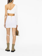 0FA BALMAIN HW BUTTONED KNIT SHORT SKIRT