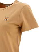 Beige MAISON KITSUNÉ "FOX HEAD" T-SHIRT