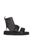 Black PURO DENIM  LEATHER SANDALS