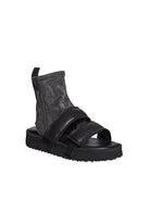 Black PURO DENIM  LEATHER SANDALS